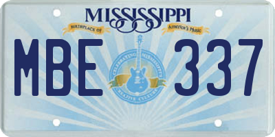MS license plate MBE337