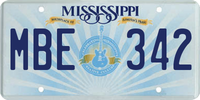MS license plate MBE342