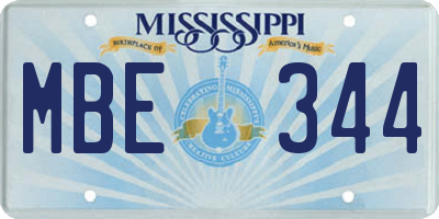 MS license plate MBE344