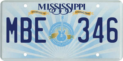 MS license plate MBE346