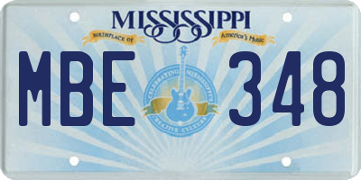 MS license plate MBE348