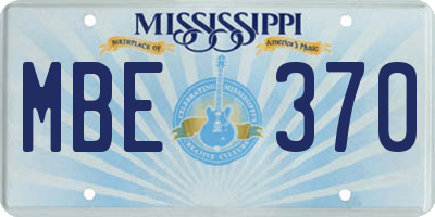 MS license plate MBE370
