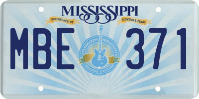 MS license plate MBE371