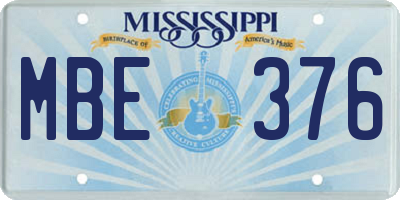 MS license plate MBE376