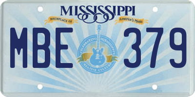 MS license plate MBE379