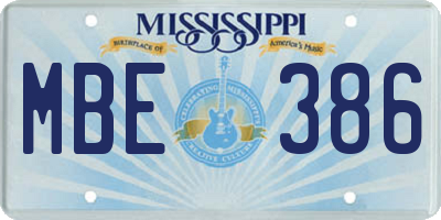 MS license plate MBE386