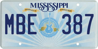 MS license plate MBE387