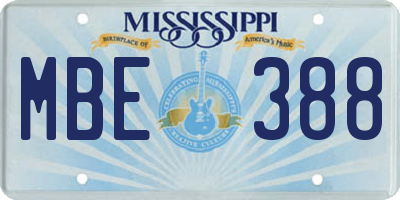 MS license plate MBE388