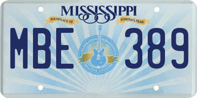 MS license plate MBE389