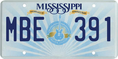 MS license plate MBE391