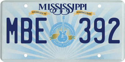 MS license plate MBE392