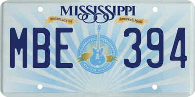 MS license plate MBE394