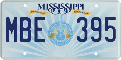 MS license plate MBE395