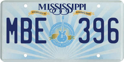 MS license plate MBE396