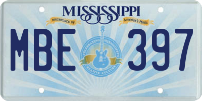 MS license plate MBE397