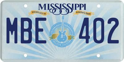 MS license plate MBE402