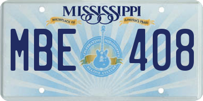 MS license plate MBE408