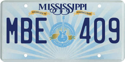 MS license plate MBE409