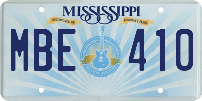 MS license plate MBE410