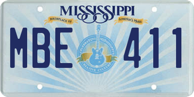 MS license plate MBE411