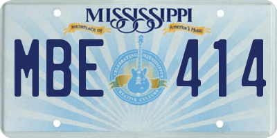 MS license plate MBE414