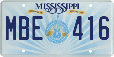 MS license plate MBE416