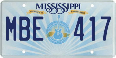 MS license plate MBE417