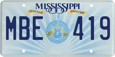 MS license plate MBE419