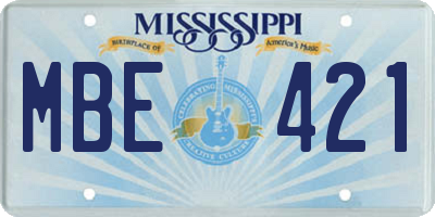 MS license plate MBE421