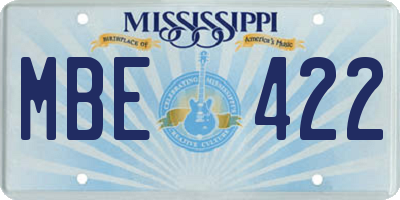 MS license plate MBE422