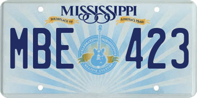 MS license plate MBE423
