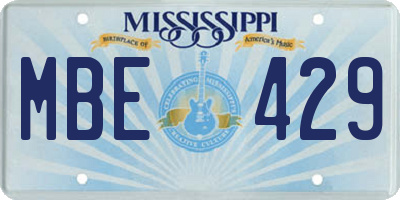 MS license plate MBE429