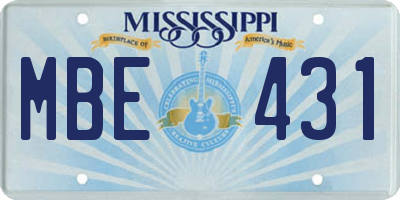 MS license plate MBE431