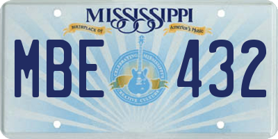 MS license plate MBE432