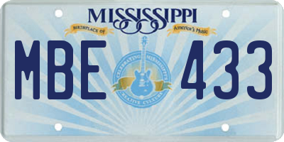 MS license plate MBE433