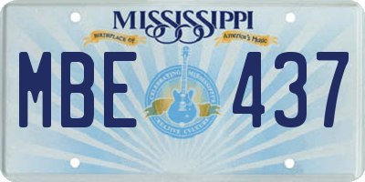MS license plate MBE437