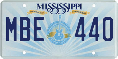 MS license plate MBE440