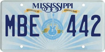 MS license plate MBE442