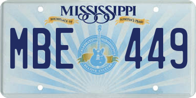 MS license plate MBE449