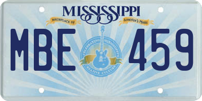 MS license plate MBE459