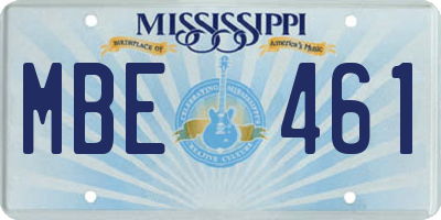 MS license plate MBE461