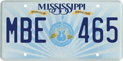 MS license plate MBE465
