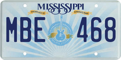 MS license plate MBE468