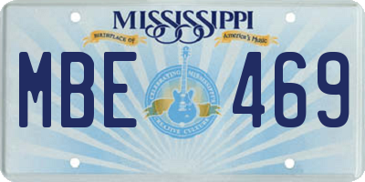 MS license plate MBE469