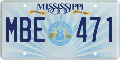 MS license plate MBE471