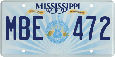 MS license plate MBE472