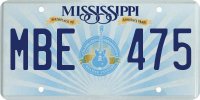 MS license plate MBE475