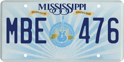 MS license plate MBE476