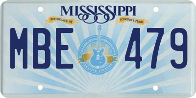 MS license plate MBE479