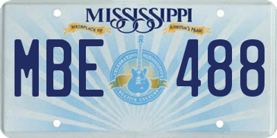 MS license plate MBE488